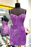 Black Sheath Spaghetti Straps Sequined Lace Mini Party Dresses