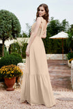 Square Sleeveless Chiffon Bridesmaid Dress Ruched Ruffles Formal Evening Dresses with Bow