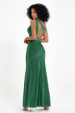 One Shoulder Sheath Sexy Formal Evening Party Dresses with Slit Bridesmaid Dress Prom Gowns