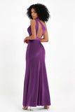 One Shoulder Sheath Sexy Formal Evening Party Dresses with Slit Bridesmaid Dress Prom Gowns