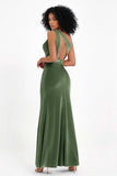 One Shoulder Sheath Sexy Formal Evening Party Dresses with Slit Bridesmaid Dress Prom Gowns