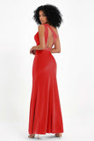 One Shoulder Sheath Sexy Formal Evening Party Dresses with Slit Bridesmaid Dress Prom Gowns