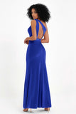 One Shoulder Sheath Sexy Formal Evening Party Dresses with Slit Bridesmaid Dress Prom Gowns