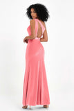 One Shoulder Sheath Sexy Formal Evening Party Dresses with Slit Bridesmaid Dress Prom Gowns