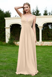 Spaghetti Straps Chiffon Bridesmaid Dress Pleated V Neck Formal Evening Dresses Gowns