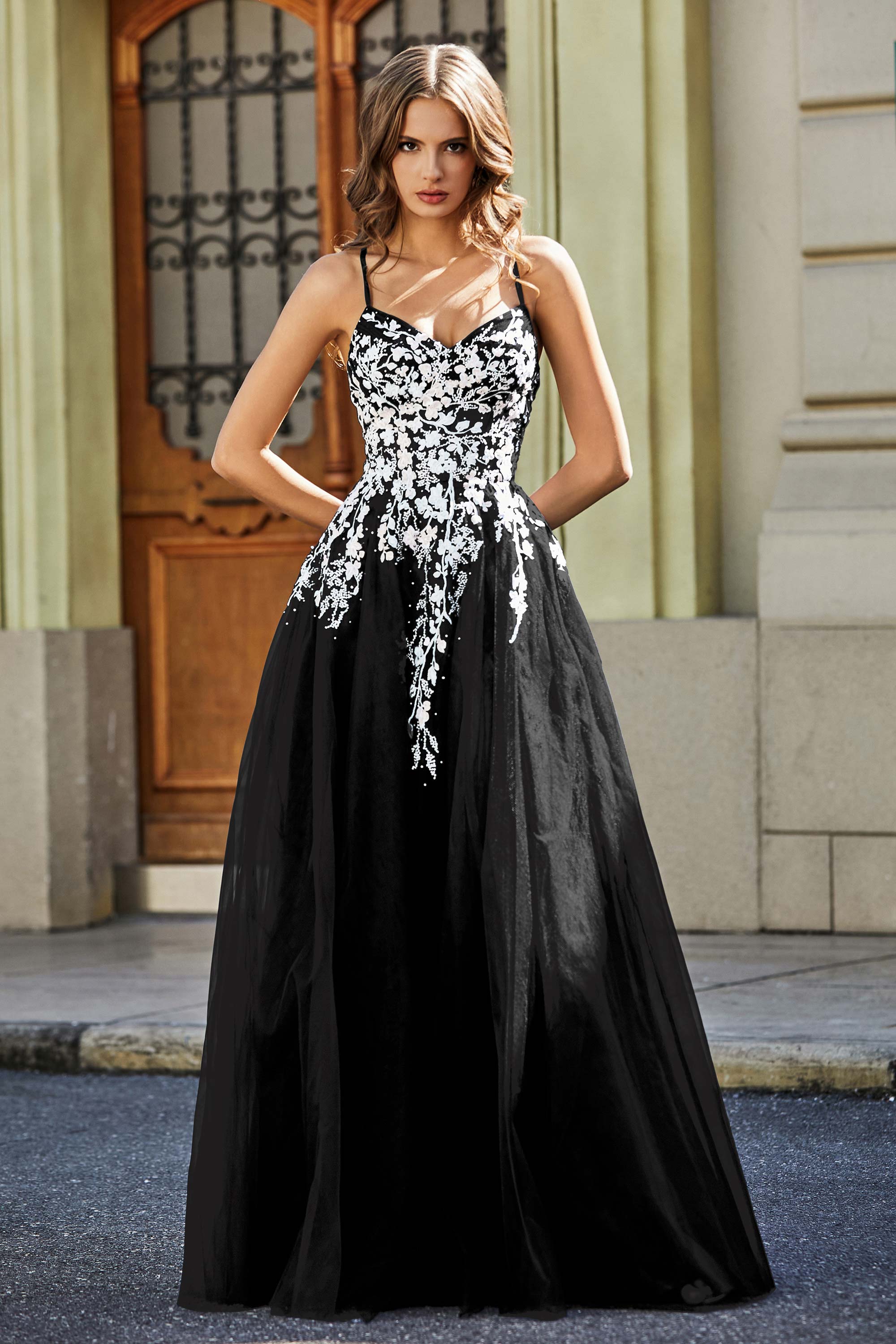 Sweetheart Neck Applique Top Tulle Prom Party Ball Dress Formal Evening Gowns
