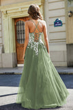 Sweetheart Neck Applique Top Tulle Prom Party Ball Dress Formal Evening Gowns