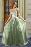 Sweetheart Neck Applique Top Tulle Prom Party Ball Dress Formal Evening Gowns