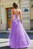 Sweetheart Neck Applique Top Tulle Prom Party Ball Dress Formal Evening Gowns
