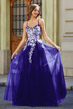 Sweetheart Neck Applique Top Tulle Prom Party Ball Dress Formal Evening Gowns