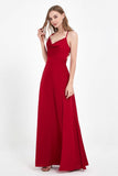 Wasserfallausschnitt, Schnürung am Rücken, Schlitz, Satin, Maxikleid, formelles Abendkleid, Abschlussball, Partykleid