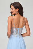 Applikationen A-Linie Durchsichtiges Chiffon Bodenlanges formelles Abendkleid Abschlussball Party Ballkleider