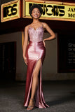 Applikationen Durchsichtiges Satin Abendkleid Ball Party Kleider