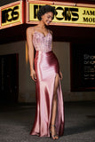 Applikationen Durchsichtiges Satin Abendkleid Ball Party Kleider