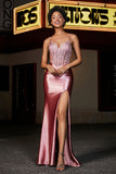 Applikationen Durchsichtiges Satin Abendkleid Ball Party Kleider