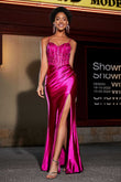 Applikationen Durchsichtiges Satin Abendkleid Ball Party Kleider
