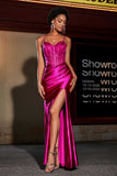 Applikationen Durchsichtiges Satin Abendkleid Ball Party Kleider
