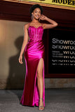 Applikationen Durchsichtiges Satin Abendkleid Ball Party Kleider