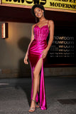 Applikationen Durchsichtiges Satin Abendkleid Ball Party Kleider