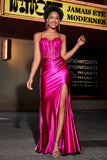 Applikationen Durchsichtiges Satin Abendkleid Ball Party Kleider