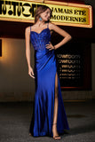 Applikationen Durchsichtiges Satin Abendkleid Ball Party Kleider