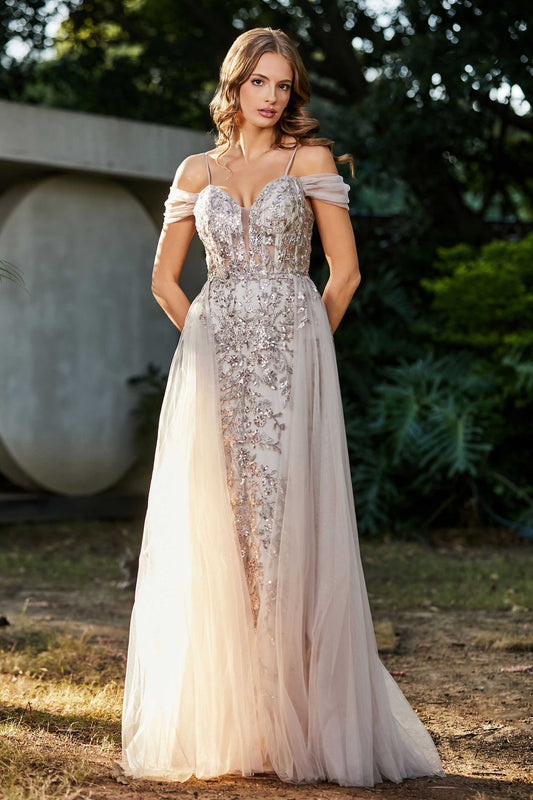 A-Linie Perlenapplikation Tüll Formales Abendkleid Abschlussball Partykleider