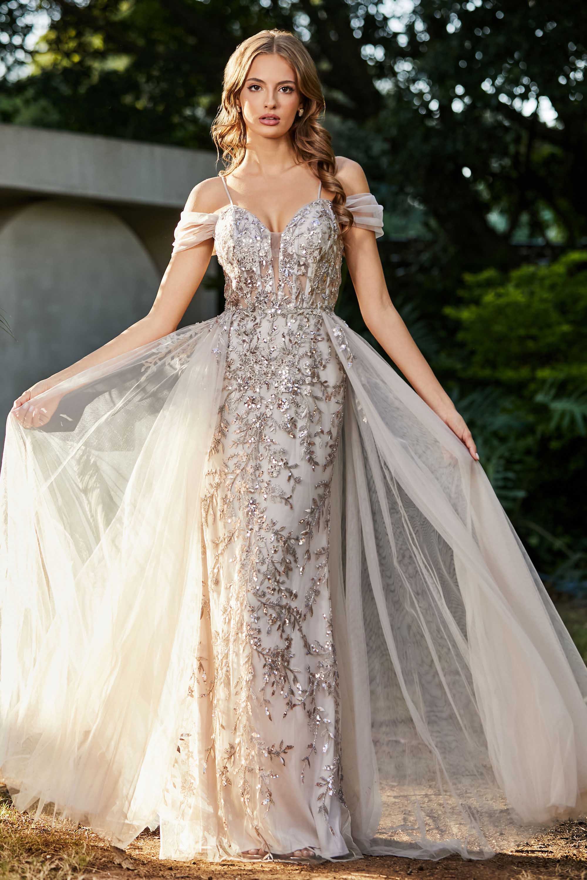 Schulterfrei A-Linie Tüll Abendkleid Ballkleid Partykleid