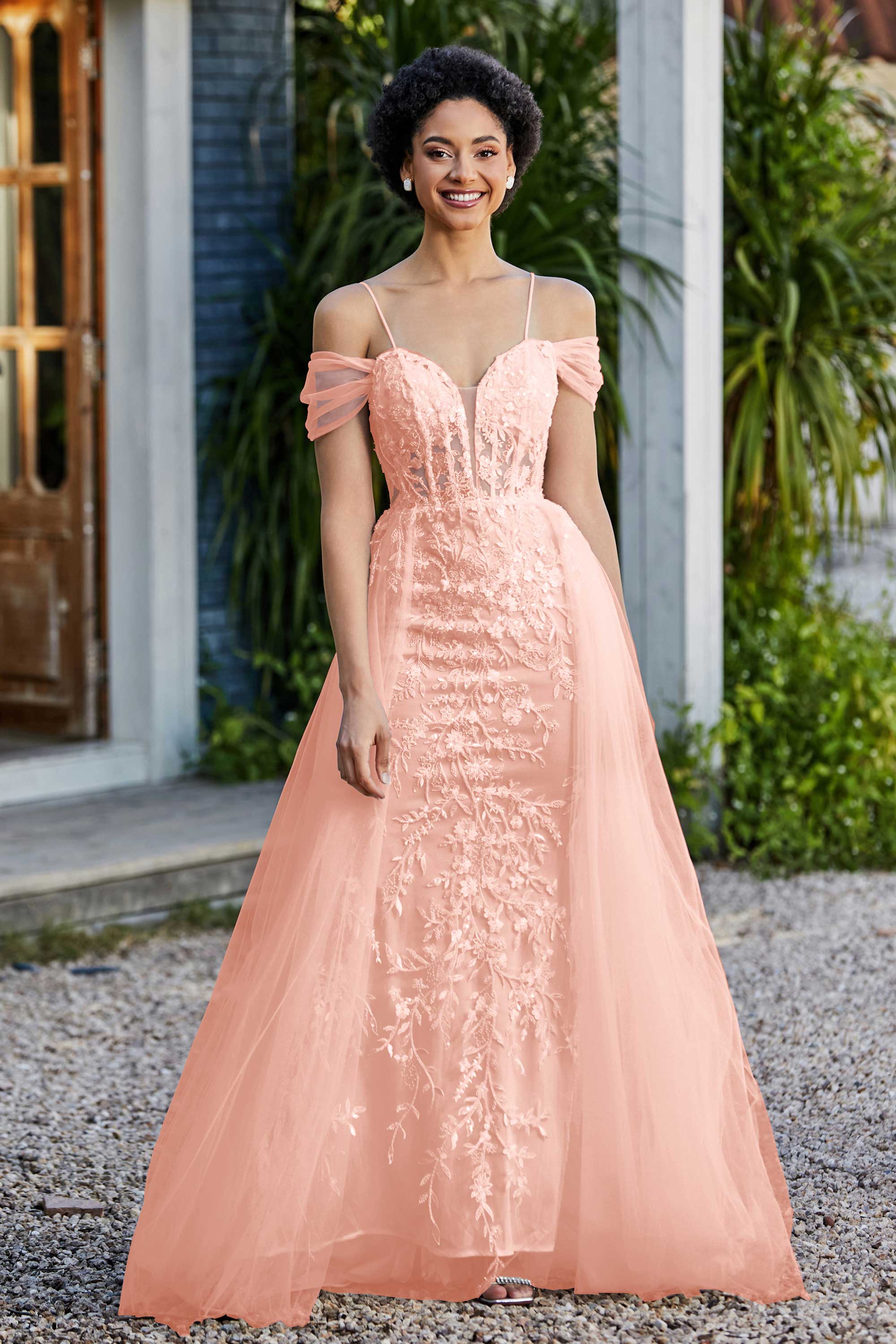 A-Linie Perlenapplikation Tüll Formales Abendkleid Abschlussball Partykleider