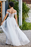 A-Linie Perlenapplikation Tüll Formales Abendkleid Abschlussball Partykleider
