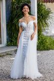 A-Linie Perlenapplikation Tüll Formales Abendkleid Abschlussball Partykleider