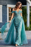 Schulterfrei A-Linie Tüll Abendkleid Ballkleid Partykleid