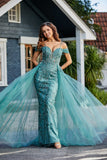A-Linie Perlenapplikation Tüll Formales Abendkleid Abschlussball Partykleider