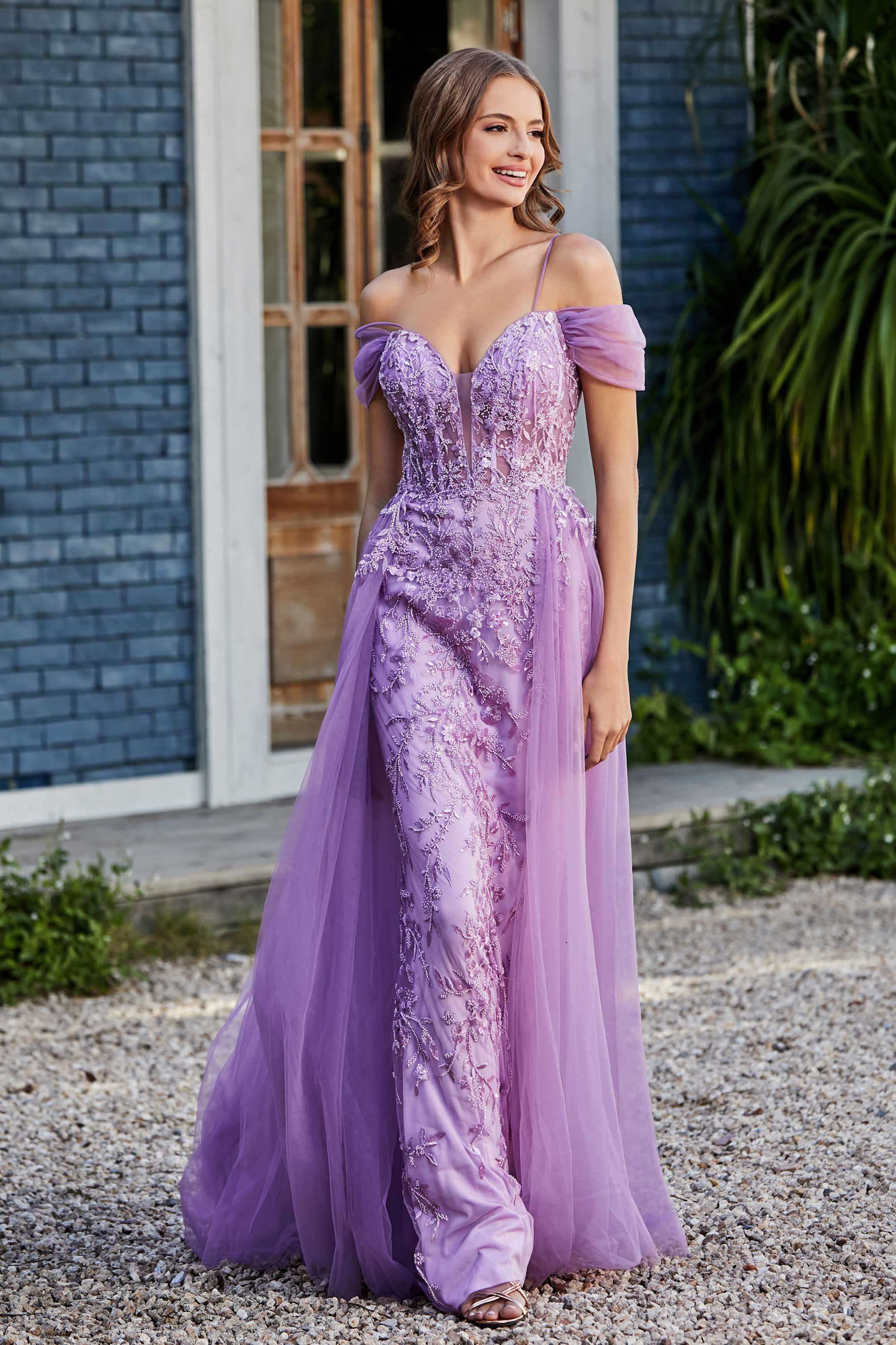 A-Linie Perlenapplikation Tüll Formales Abendkleid Abschlussball Partykleider