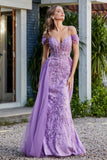 Schulterfrei A-Linie Tüll Abendkleid Ballkleid Partykleid
