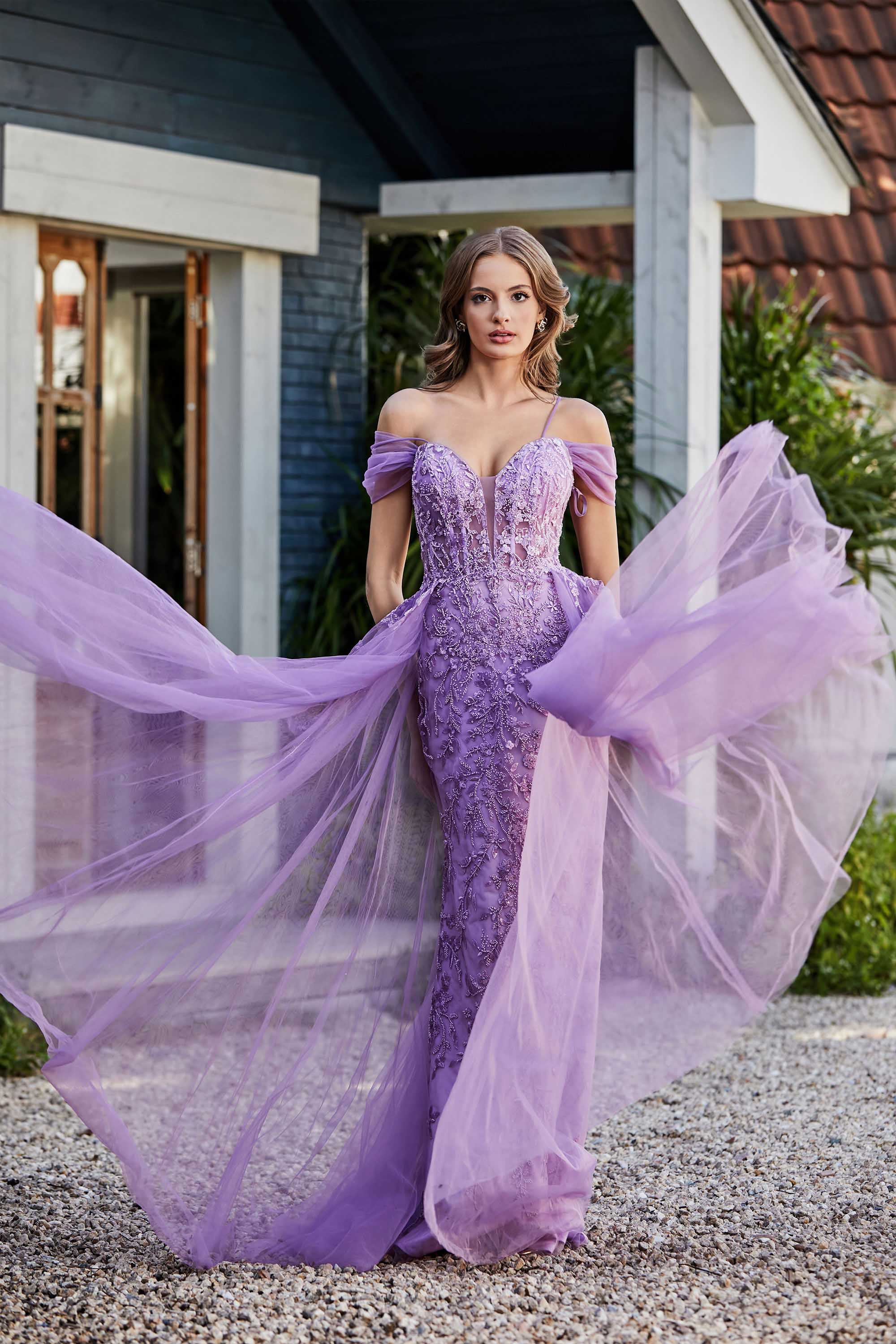 A-Linie Perlenapplikation Tüll Formales Abendkleid Abschlussball Partykleider