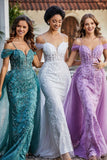 A-Linie Perlenapplikation Tüll Formales Abendkleid Abschlussball Partykleider