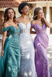 A-Linie Perlenapplikation Tüll Formales Abendkleid Abschlussball Partykleider