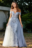 A-Linie Perlenapplikation Tüll Formales Abendkleid Abschlussball Partykleider