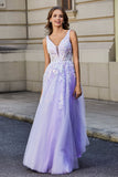 Rückenfrei A-Linie Tüll Ballkleid Formales Abendkleid mit Perlenapplikationen