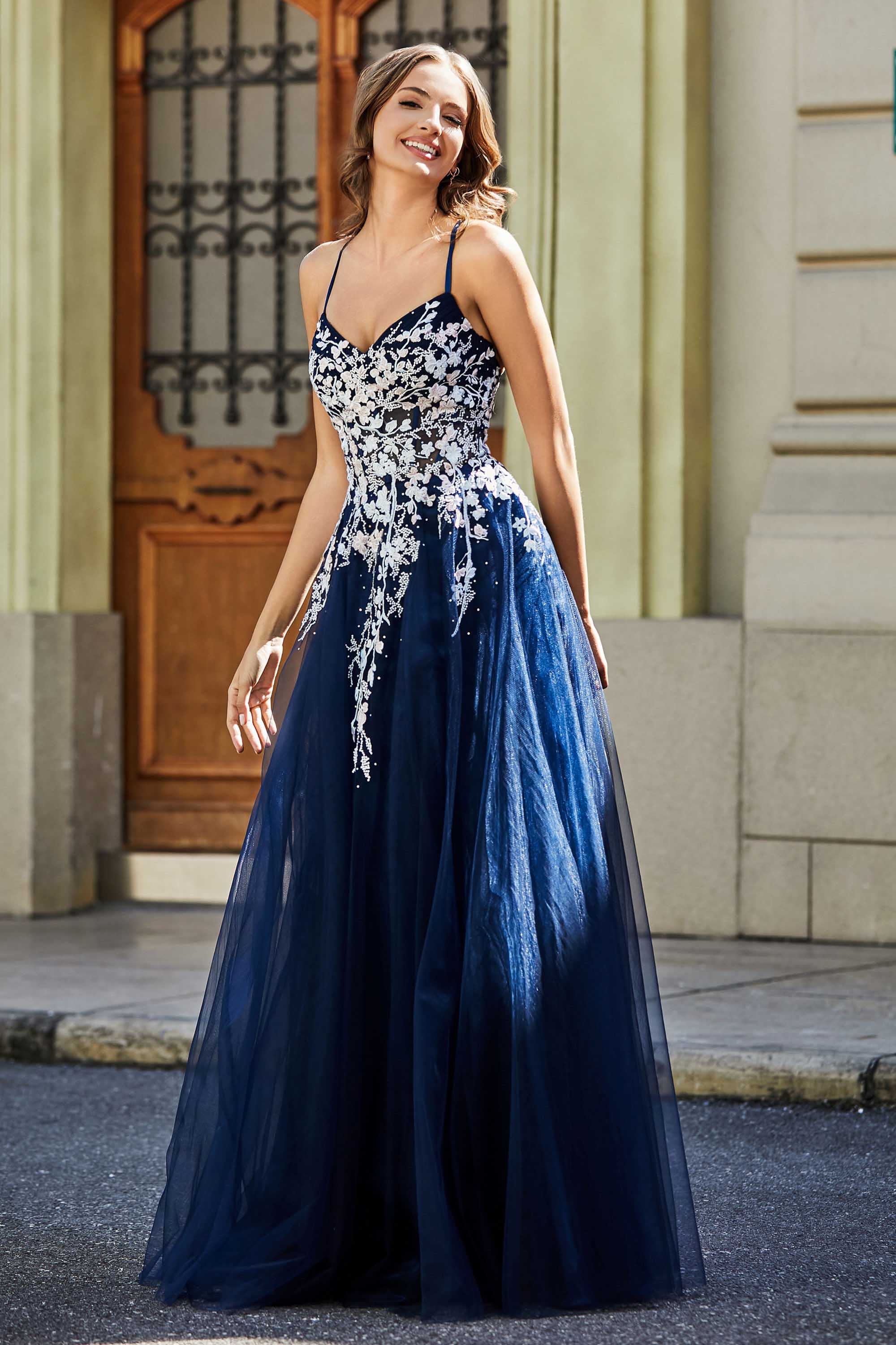 Sweetheart Neck Applique Top Tulle Prom Party Ball Dress Formal Evening Gowns