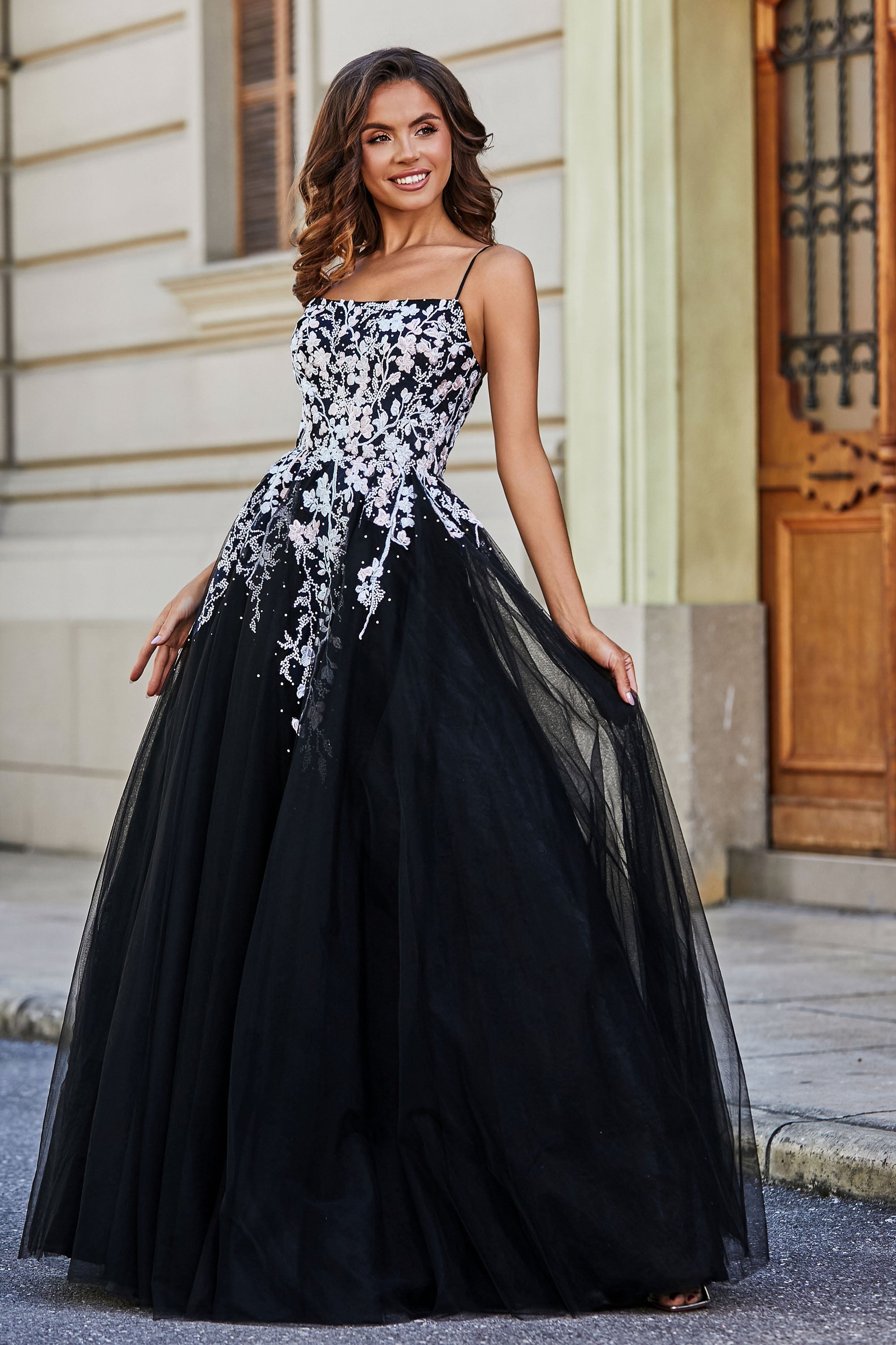 Spitzenapplikation Mieder Tüll Abschlussball Party Ballkleid Formelle Abend Brautkleider