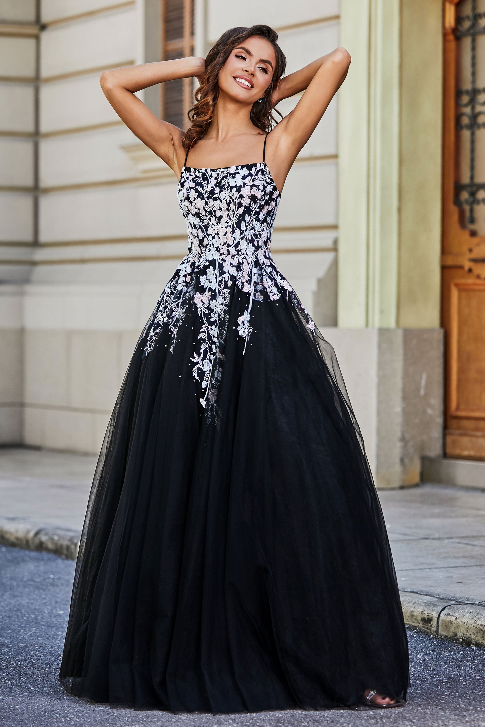 Spitzenapplikation Mieder Tüll Abschlussball Party Ballkleid Formelle Abend Brautkleider