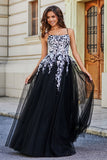 Spitzenapplikation Mieder Tüll Abschlussball Party Ballkleid Formelle Abend Brautkleider