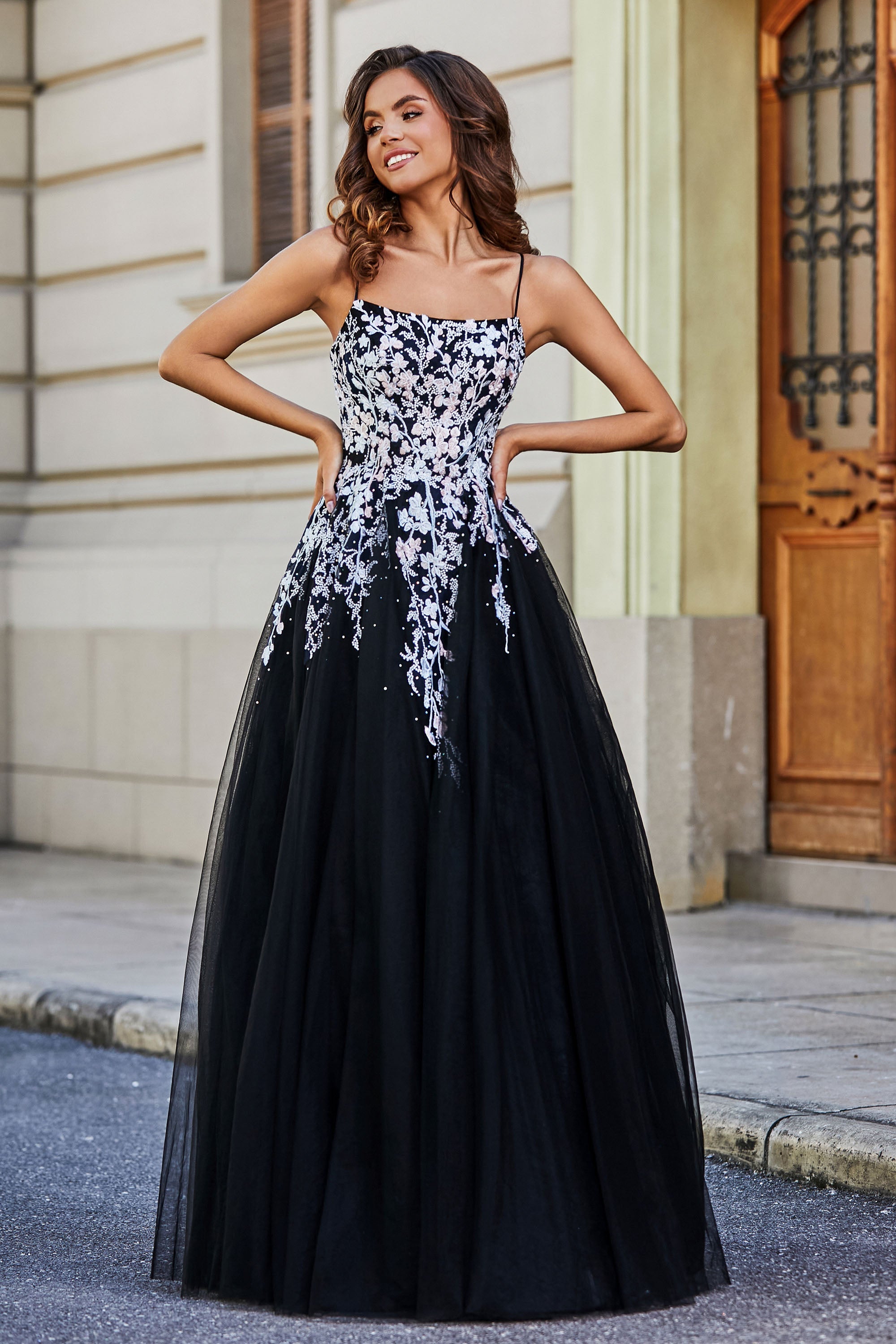 Spitzenapplikation Mieder Tüll Abschlussball Party Ballkleid Formelle Abend Brautkleider