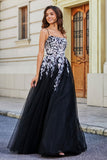 Spitzenapplikation Mieder Tüll Abschlussball Party Ballkleid Formelle Abend Brautkleider
