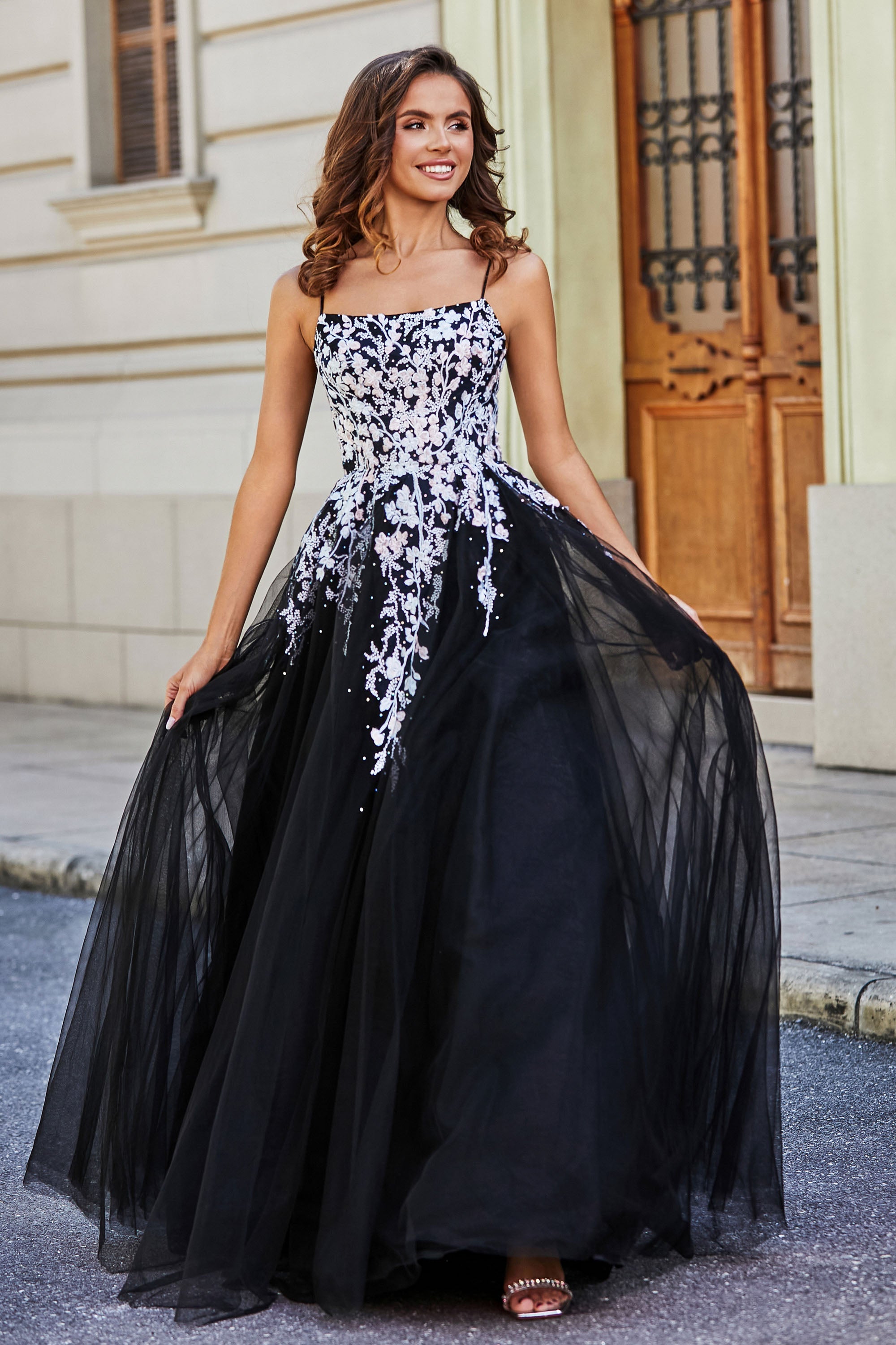 Spitzenapplikation Mieder Tüll Abschlussball Party Ballkleid Formelle Abend Brautkleider