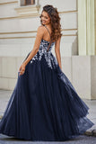 Spitzenapplikation Mieder Tüll Abschlussball Party Ballkleid Formelle Abend Brautkleider