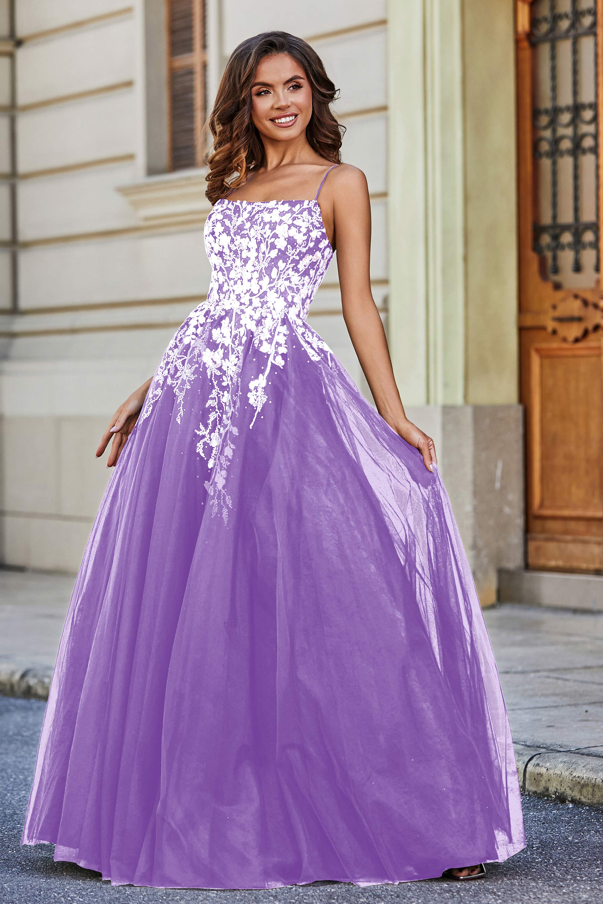 Spitzenapplikation Mieder Tüll Abschlussball Party Ballkleid Formelle Abend Brautkleider