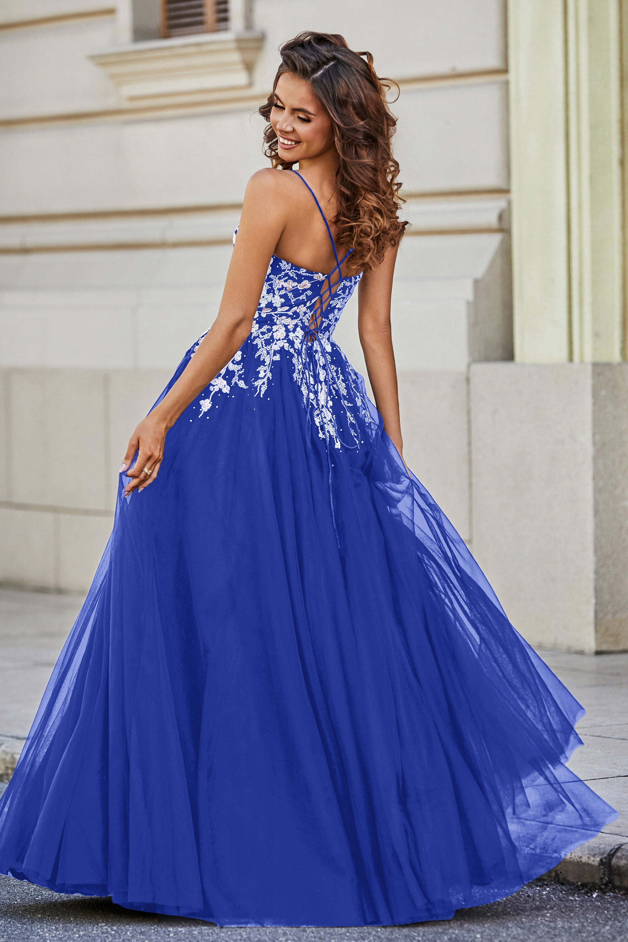 Spitzenapplikation Mieder Tüll Abschlussball Party Ballkleid Formelle Abend Brautkleider