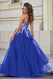 Spitzenapplikation Mieder Tüll Abschlussball Party Ballkleid Formelle Abend Brautkleider